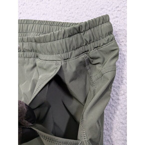Eddie Bauer Fleece Lined Pants Womens 12 Green Zip Cargo Hiking Elastic Cuffs - Picture 13 of 14